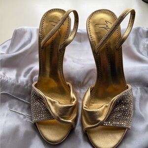 Giuseppe Zanotti Gold Embellished Heels